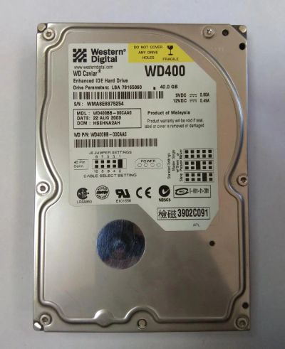 Лот: 9794602. Фото: 1. Жесткий диск WD400BB 40 Гб / 2МБ... Жёсткие диски (HDD)