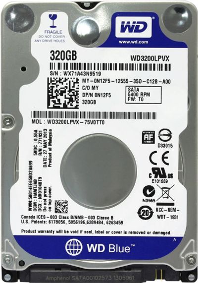 Лот: 18830888. Фото: 1. HDD 320 Gb SATA 6Gb/s Western... Жёсткие диски