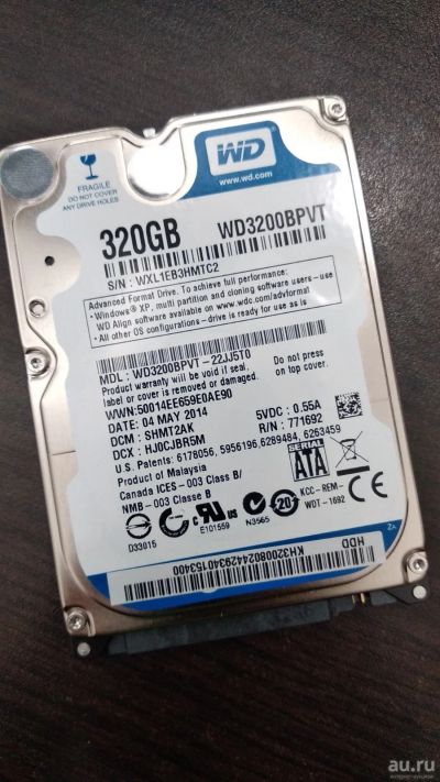 Лот: 13151915. Фото: 1. WD WD3200BPVT 320 Gb Для ноутбука... Жёсткие диски (HDD)