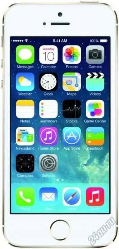 Лот: 5865102. Фото: 1. смартфон Apple iPhone 5S (золотой... Смартфоны