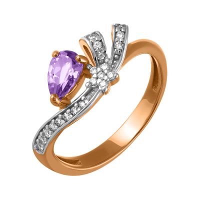 Лот: 23876133. Фото: 1. Кольцо TALANT из золота с аметистом... Кольца, перстни