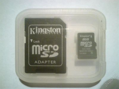 Лот: 739160. Фото: 1. Карта памяти Micro SD 2Gb + адаптер... Карты памяти