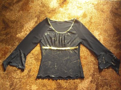 Лот: 12237833. Фото: 1. Блузка Нарядная Черная с Люрексом... Блузы, рубашки
