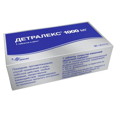 Лот: 23262735. Фото: 1. Детралекс таб.п о 1000мг №30. Лекарства