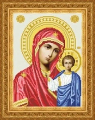 Лот: 5159741. Фото: 1. Казанская икона Божьей Матери... Вышивание