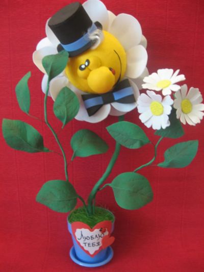 Лот: 8153338. Фото: 1. Влюбленный цветок Ромашка (44см... Букеты из конфет, игрушек