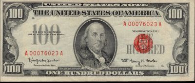 Лот: 16921267. Фото: 1. банкнота 100 долларов США 1966... Америка