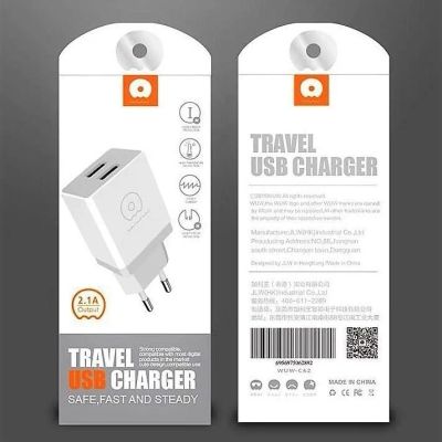 Лот: 22150996. Фото: 1. СЗУ WUW C-62 2*USB 2.1A White. Зарядные устройства, блоки питания, адаптеры сетевые для смартфонов