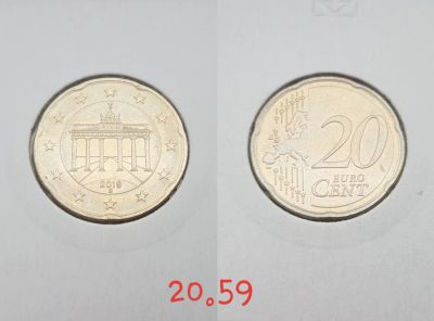 Лот: 15619532. Фото: 1. монета Германия 20 евроцентов... Европа