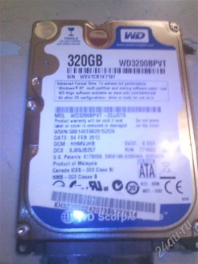 Лот: 2422327. Фото: 1. Western Digital WD3200BPVT. Жёсткие диски (HDD)