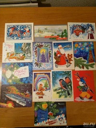 Лот: 13712292. Фото: 1. Открытки советские С новым годом. Открытки, конверты
