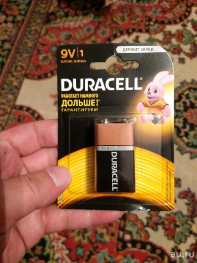 Лот: 12960104. Фото: 1. Duracell. Крона. Mn1604. Батарейка... Батарейки, аккумуляторы, элементы питания