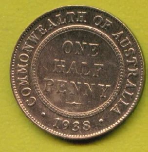Лот: 8858402. Фото: 1. Австралия 1/2 пенни 1928 Георг... Австралия и Океания