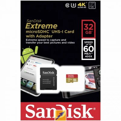 Лот: 9630977. Фото: 1. 32GB Карта памяти MicroSDHC SanDisk... Карты памяти