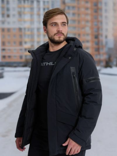 Лот: 23958474. Фото: 1. Пуховик мужской Athlex, Черный. Другое (спортивная одежда)