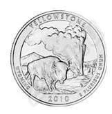 Лот: 441291. Фото: 1. Квотер США 2010 - Вайоминг. Йеллоустоунский... Америка