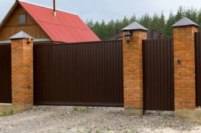 Лот: 15823814. Фото: 1. Откатные ворота из профнастила... Ворота, заборы, шлагбаумы