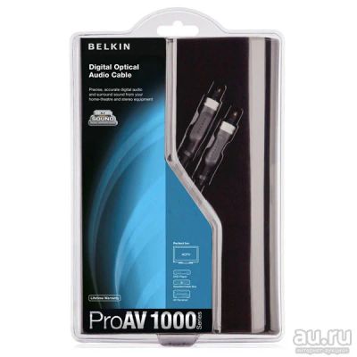 Лот: 15570779. Фото: 1. Оптический аудио кабель Belkin... Шнуры, кабели, разъёмы