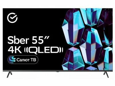 Лот: 25105838. Фото: 1. QLED телевизор Sber SDX-55UQ5235... Телевизоры