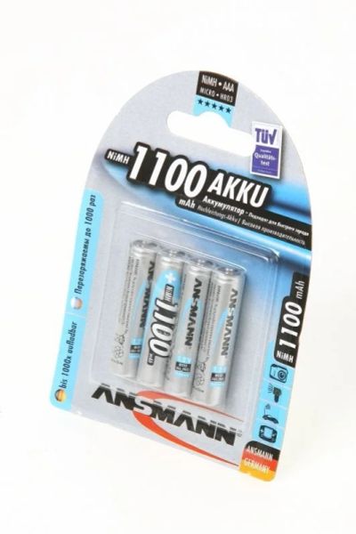Лот: 15209310. Фото: 1. Аккумуляторы Ni-MH AAA ANSMANN... Батарейки, аккумуляторы, элементы питания