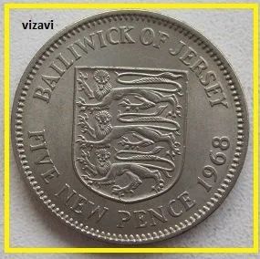 Лот: 17028549. Фото: 1. Джерси 5 новых пенсов 1968 (10... Великобритания и острова