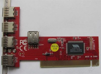 Лот: 1689338. Фото: 1. контроллер pci usb 2.0 via 4+1... Платы расширения, контроллеры, доп. порты
