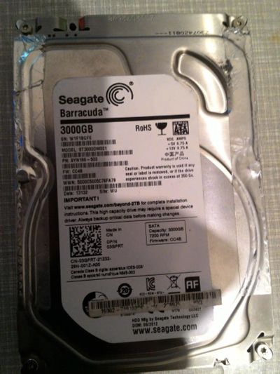 Лот: 11277484. Фото: 1. Seagate ST3000DM001 3Tб. Жёсткие диски (HDD)