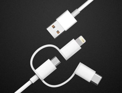Лот: 11250725. Фото: 1. Кабель Xiaomi 3 в 1 USB Type C... Дата-кабели, переходники