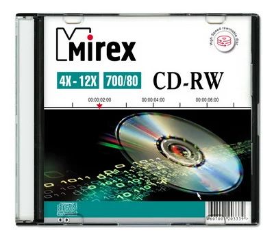 Лот: 7946223. Фото: 1. Диск CD-RW Mirex 700 Mb, скорость... CD, DVD, BluRay