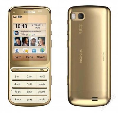 Лот: 2582803. Фото: 1. Корпус Nokia C3-01 Gold Бесплатная... Корпуса, клавиатуры, кнопки