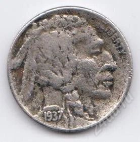 Лот: 757961. Фото: 1. С 1 рубля!!! 5 центов 1937 года... Америка