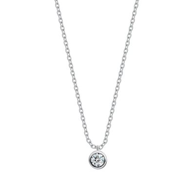 Лот: 23793483. Фото: 1. Серебряное колье с фианитом. Цепочки