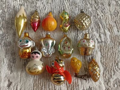Лот: 25077082. Фото: 1. Ёлочные игрушки СССР набор. Игрушки
