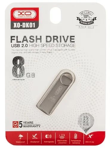 Лот: 25319443. Фото: 1. Флешка USB 2.0 8Gb XO DK01 silver... USB-флеш карты