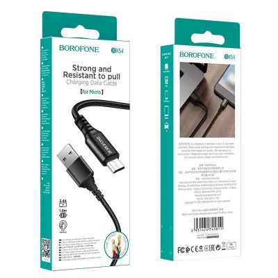 Лот: 22146798. Фото: 1. Кабель BOROFONE microUSB BX-54... Дата-кабели, переходники