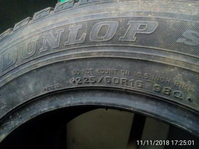 Лот: 12619383. Фото: 1. Dunlop 225/60/16. Шины