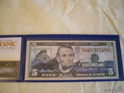 Лот: 8429082. Фото: 1. Банкнота 5 долларов США Титаник... Америка