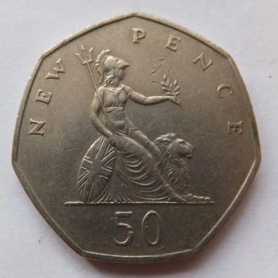 Лот: 3699514. Фото: 1. Великобритания, 50 new pence... Великобритания и острова