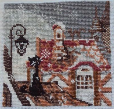 Лот: 1490998. Фото: 1. Вышивка крестом "Коты на крыше... Другое (ручная работа)