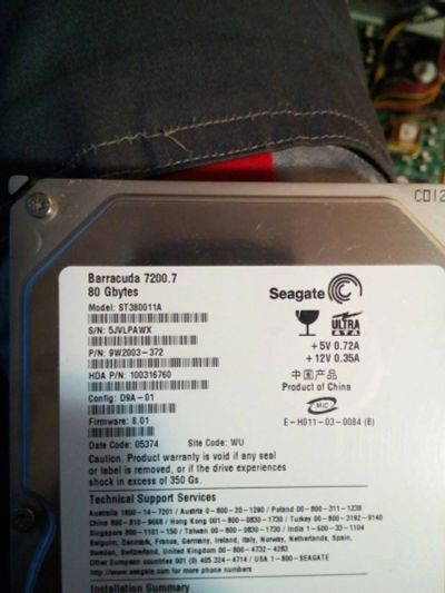 Лот: 11904064. Фото: 1. жесткий диск 80гиг. Жёсткие диски (HDD)