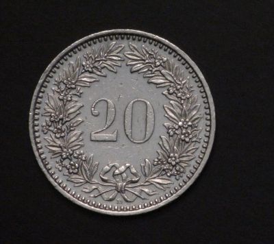 Лот: 3954436. Фото: 1. 20 раппен. Швейцария. 1991 г... Европа