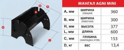 Лот: 10787624. Фото: 1. Мангал разборный AGNI MINI цена... Мангалы, грили, коптильни