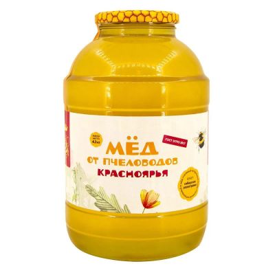 Лот: 20057650. Фото: 1. Мед Лесное Разнотравие 3 литра. Мёд, продукты пчеловодства