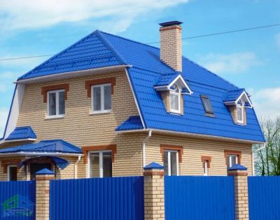 Лот: 7245268. Фото: 1. Металлочерепица 1,19х1,50м сигнально-синий... Кровельные материалы