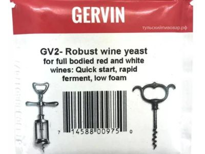 Лот: 20988528. Фото: 1. Винные дрожжи Gervin "Robust Wine... Ингредиенты для приготовления напитков