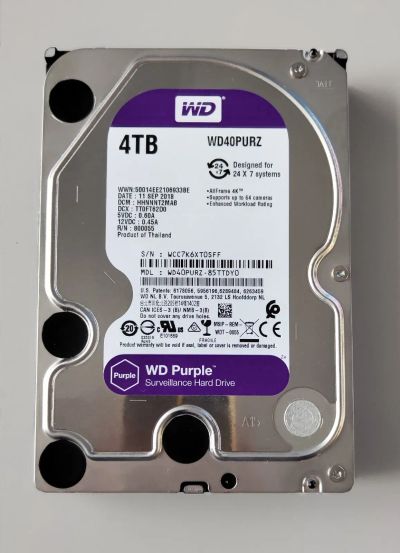 Лот: 20824856. Фото: 1. Жесткий диск WD Purple 4TB WD40Purz. Жёсткие диски