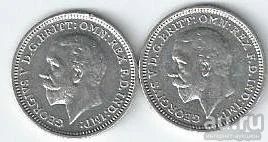 Лот: 14753808. Фото: 1. 3 пенса 1933 и 1934 гг. Великобритания... Великобритания и острова