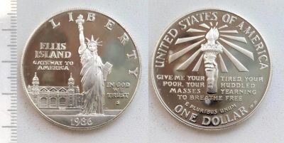 Лот: 8272643. Фото: 1. США. 1 доллар 1986 (серебро) Proof... Америка