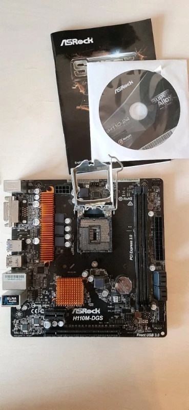 Лот: 14803561. Фото: 1. ASRock H110-DGS Б/У. Материнские платы