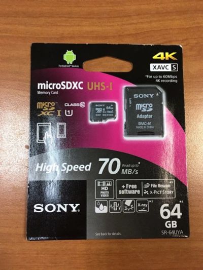 Лот: 11602515. Фото: 1. Карта памяти SONY microSD 64GB... Карты памяти